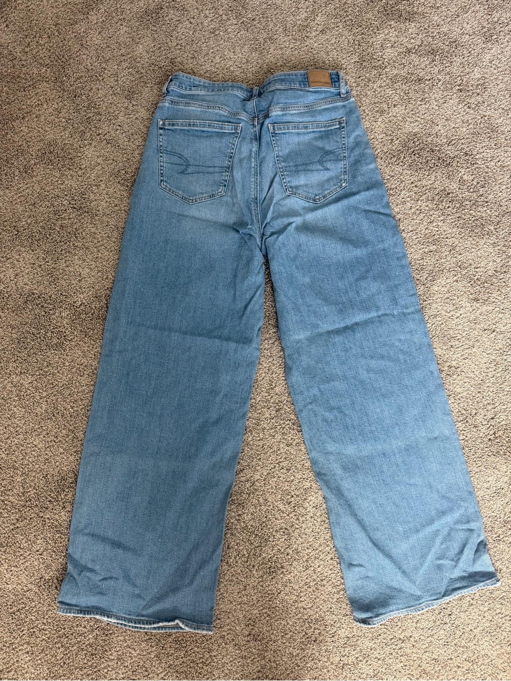 American Eagle Super High Rise Baggy Wide Leg Jeans EUC - Picture 3 of 6